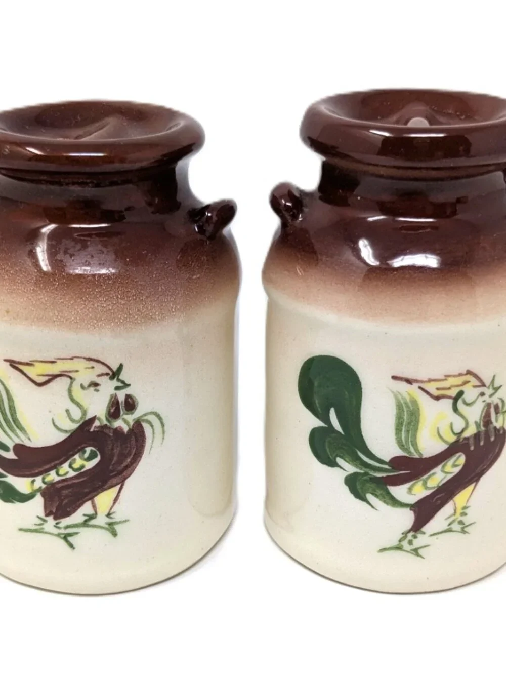 VTG Brock of California Chanticleer Rooster Salt & Pepper Shakers Milk Can 50s